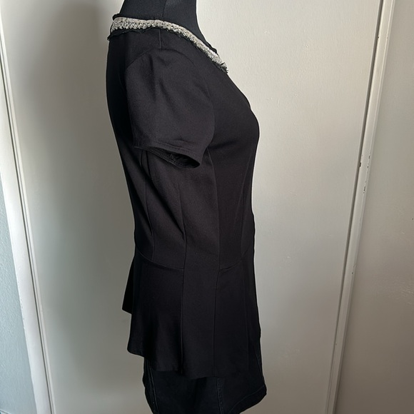 Banana Republic Dressy Jewel Embellished Neck Tailored Peplum Blouse - Picture 6 of 11